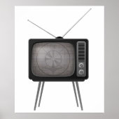 Retro TV Antiek Zwart-wit Telev Poster (Voorkant)