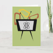 Retro TV Blank Folded Greeting Card Kaart (Voorkant)