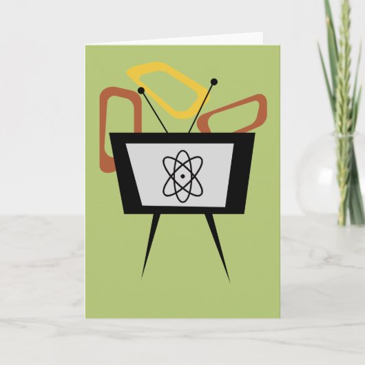 Retro TV Blank Folded Greeting Card Kaart (Voorkant)