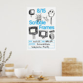 Retro TV Doodle Art Print Scribble Frames Poster (Keuken)