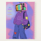 Retro tv dopamine planner (Achterkant)
