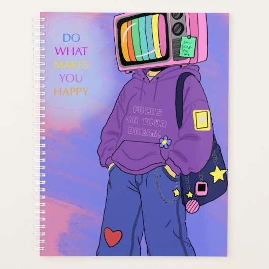 Retro tv dopamine planner (Voorkant)