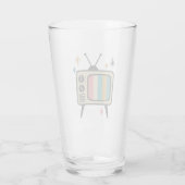 Retro-tv Drink glas | Moderne Atomi uit het midden (Achterkant)