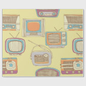 retro tv en radio. naadloos patroon cadeaupapier (Vlak)