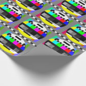 Retro TV geen signaalillustratie. Cadeaupapier (Hoek)