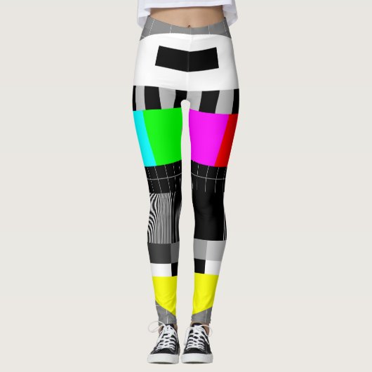 Retro TV geen signaalillustratie. Leggings (Voorkant)