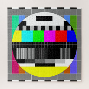 Retro TV geen signaalillustratie. Legpuzzel