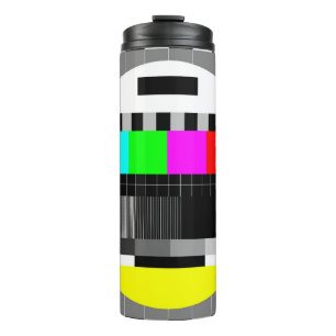 Retro TV geen signaalillustratie. Thermosbeker