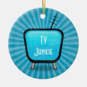 Retro TV Junkie Keramisch Ornament (Voorkant)