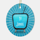 Retro TV Junkie Keramisch Ornament (Links)