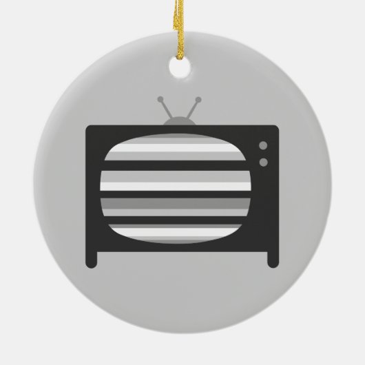 Retro-tv Keramisch Ornament (Achterkant)
