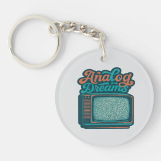 📺Retro TV Kunst – "Analoge Dromen" Grafisch Sleutelhanger