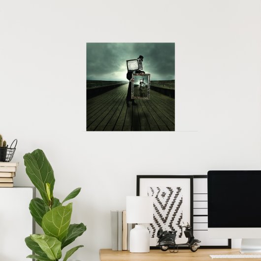 retro tv mannen poster (Thuiskantoor)