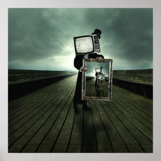 retro tv mannen poster (Voorkant)