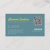 Retro TV Meadow | Creatief QR-Visitekaartje Visitekaartje (Achterkant)