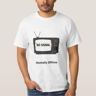 Retro TV "Mentally Offline" Glitch Graphic T-shirt