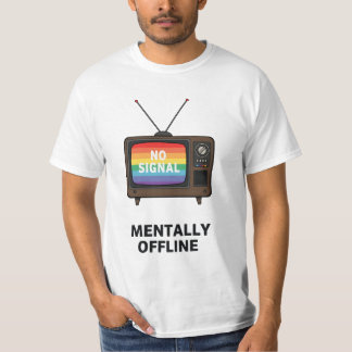 Retro TV "Mentally Offline" Glitch Graphic T-shirt