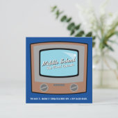 retro tv middelbare school AFSTUDEREN gefeliciteer Kaart (Staand voorkant)