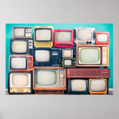 Retro TV receivers set from circa 60s, 70s and 80s Poster (Voorkant)