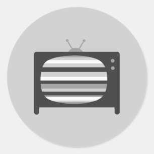 Retro-tv Ronde Sticker