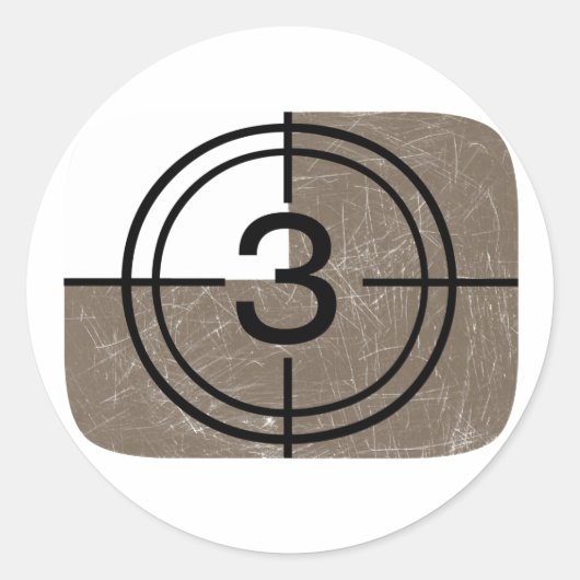 Retro-tv Ronde Sticker (Voorkant)