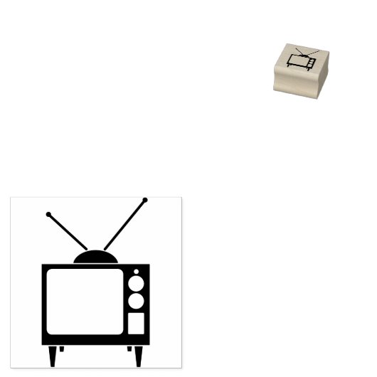 Retro-tv Rubberstempel (Gestempeld)