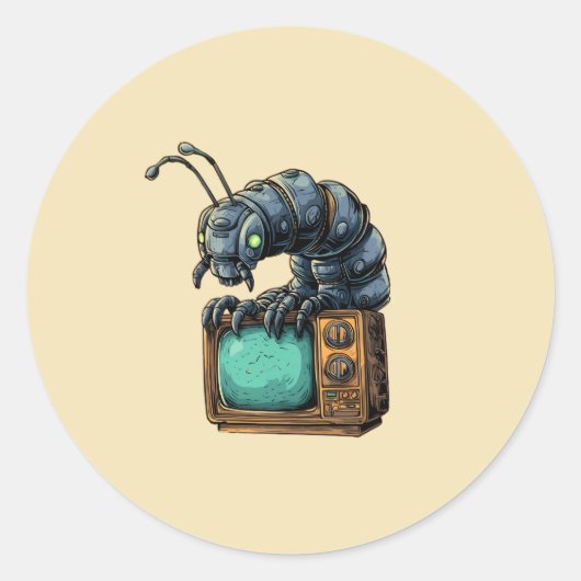 Retro TV Sci-Fi Bug Sticker (Voorkant)