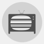 Retro TV-Stickers Ronde Sticker (Voorkant)