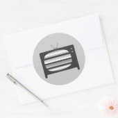 Retro TV-Stickers Ronde Sticker (Envelop)