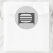 Retro TV-Stickers Ronde Sticker (Tas)