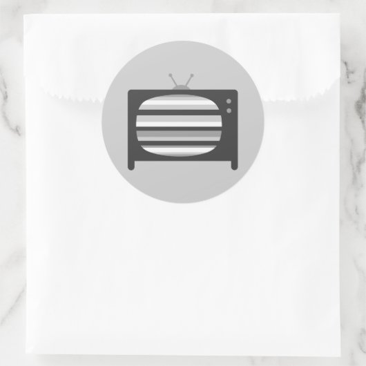 Retro TV-Stickers Ronde Sticker (Tas)