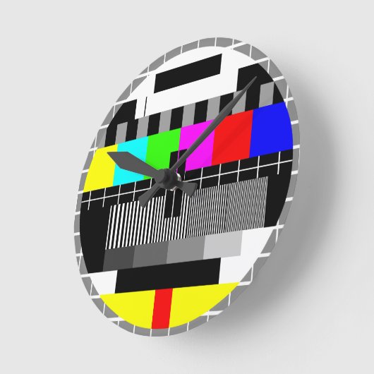 Retro TV Televisie-testscherm wandklok (Hoek)
