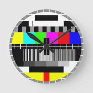 Retro TV Televisie-testscherm wandklok