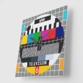  Retro TV Test Kaart Pattern Vierkante Klok (Hoek)