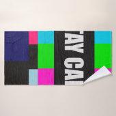 retro - tv - testpatroon met stil blijven messa badhanddoek (Badhanddoek)