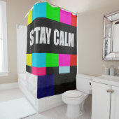 retro - tv - testpatroon met stil blijven messa douchegordijn (In situ)