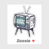 retro tv-toestel I hartherhalingen Sticker (Vel)