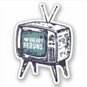  retro tv-toestel I hartherhalingen Sticker (Voorkant)