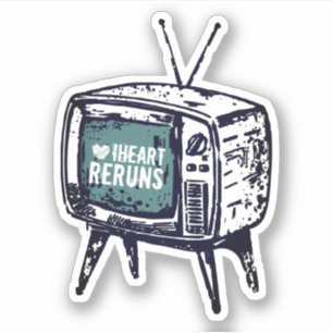 retro tv-toestel I hartherhalingen Sticker