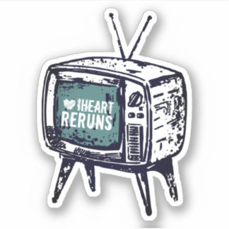  retro tv-toestel I hartherhalingen Sticker