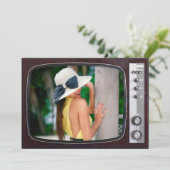 Retro TV-verjaardagsfeest Kaart (Staand voorkant)