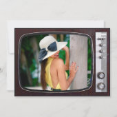 Retro TV Verjaardagsfeestje Kaart (Voorkant)