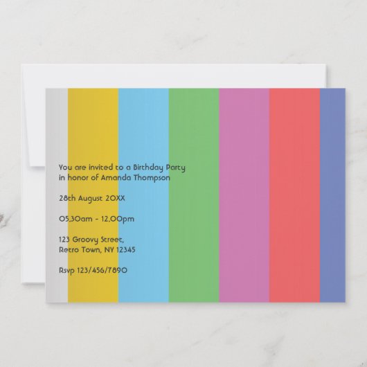 Retro TV Verjaardagsfeestje Kaart (Achterkant)