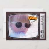 Retro TV Verjaardagsfeestje Kaart (Voorkant)