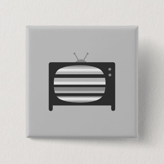 Retro-tv Vierkante Button 5,1 Cm (Voorkant)
