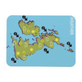 Retro TV Weather Map van de Britse eilanden. Magneet (Horizontaal)