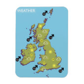 Retro TV Weather Map van de Britse eilanden. Magneet (Verticaal)