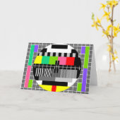 'Retro-tv'-wenskaart Kaart (Gele Bloem)
