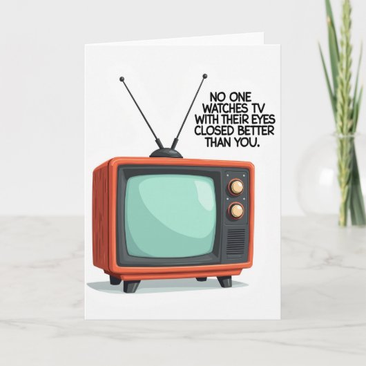 Retro Tv Zalige Vaderdag Kaart (Voorkant)