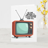 Retro Tv Zalige Vaderdag Kaart (Gele Bloem)